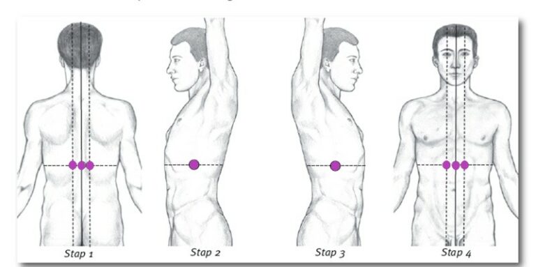 Kleurenpunctuurbehandeling 8ste borstwervel voor balans hoofd en lichaam